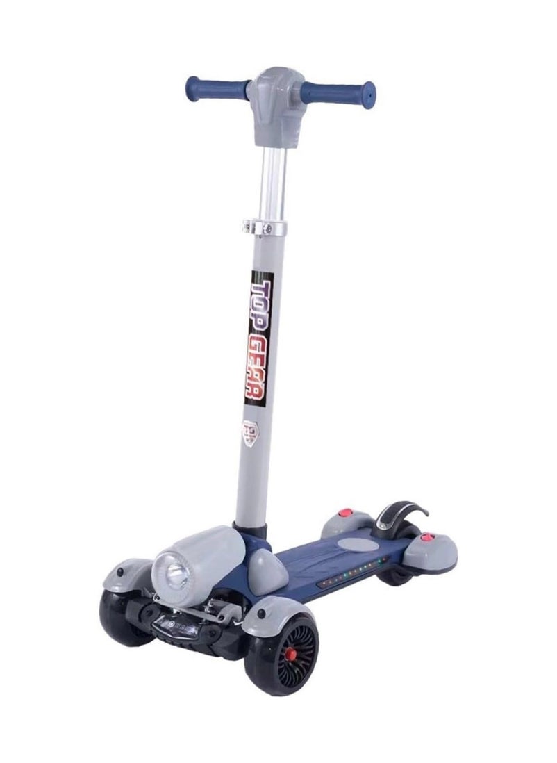 Top Gear Gear Kick Scooter Tg 300 For Kids Ages 5+ With Fog Spray - 3 Wheel Scooter And Adjustble Height - Blue 