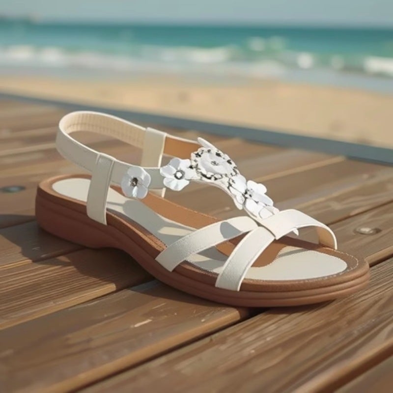 2025 Ielun''s New Bohemian Sandals for Women Summer Rhinestone Evening Breeze Flats Bottom Round Toe Flip-Flops Open Toe Cool - Image 3