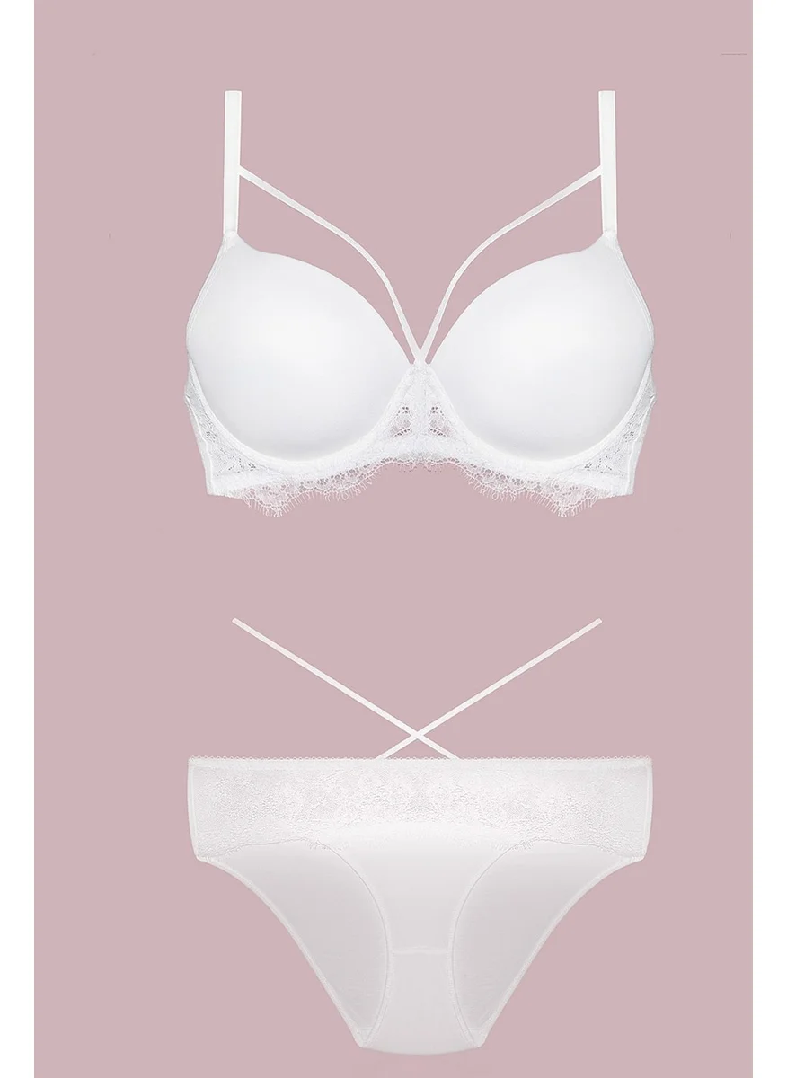 نورتيكس 4618 Women's Non-Supported Bra Panty Set-Ecru