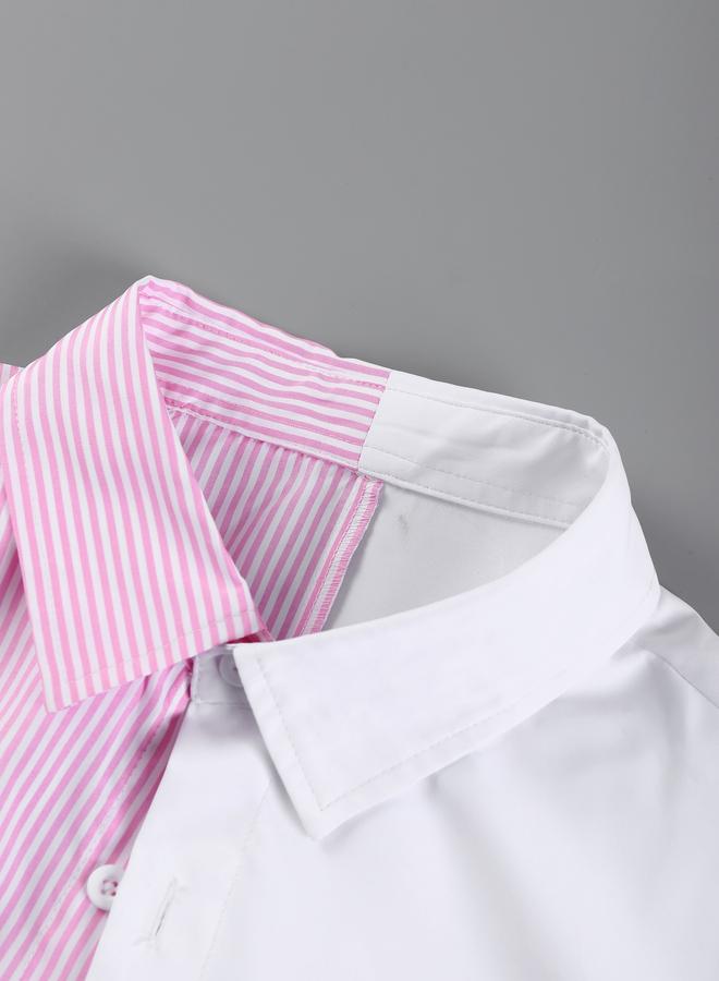 Take Two Men Color Block Striped Shirt - Image 3