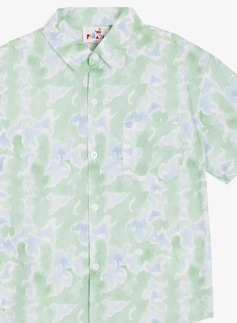 Pinata  Short Sleeve Pocket Detail Cotton Resort Shirt for Men | Best Price UAE
