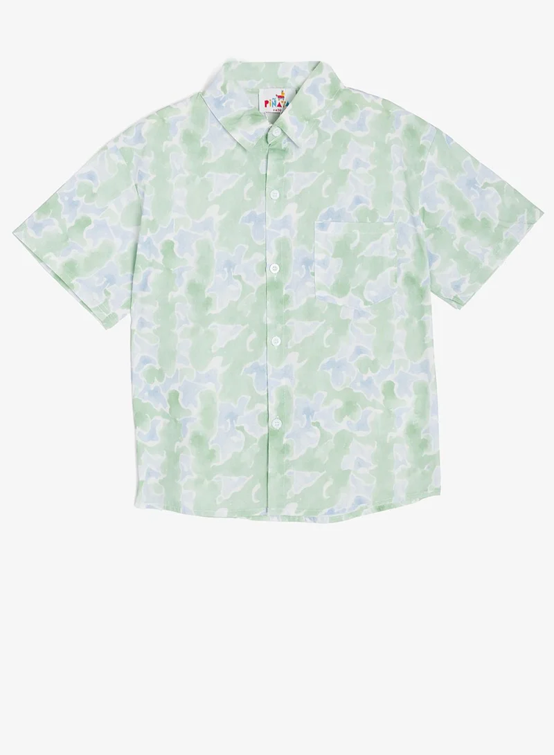 بنياتا قميص مطبوع بأكمام قصيرة