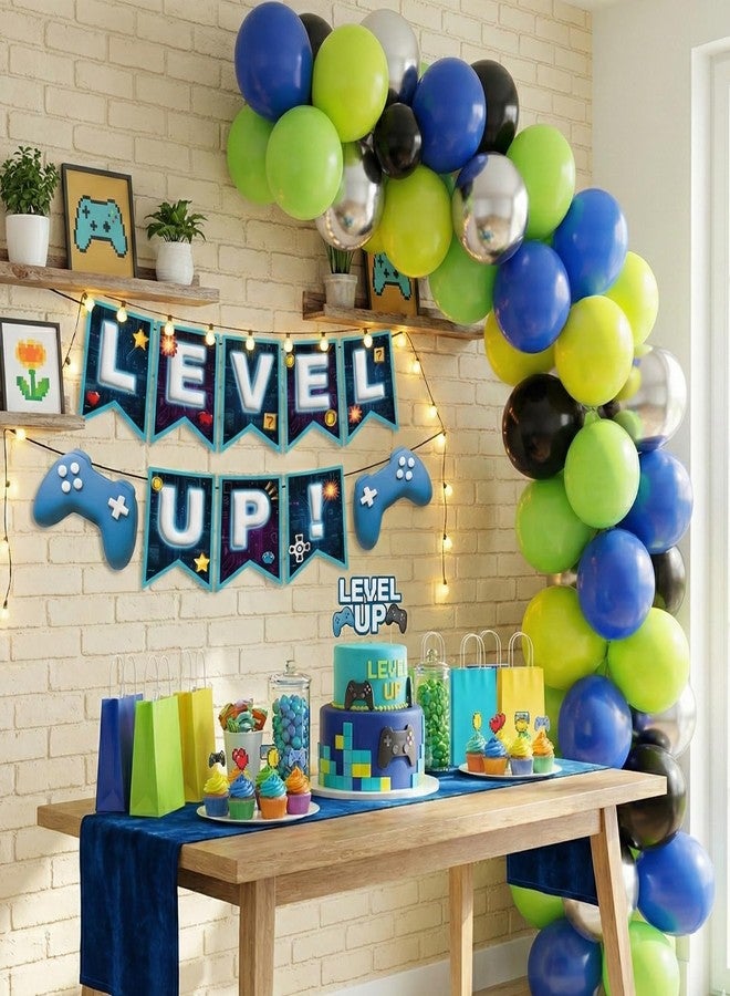 Indotribe Level Up Banner - 10ft Preassembled Ready To Use Level Up Party Decorations Level Up Sign Video Game Party Decoration Happy Birthday Banner Game On Video Game Birthday Decorations - Image 3