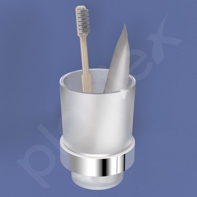 Plantex Smero Pure Brass Toothbrush and Paste Holder/Tumbler Holder/Toothpaste Holder/Bathroom Accessories - Circle (Chrome) - Image 4