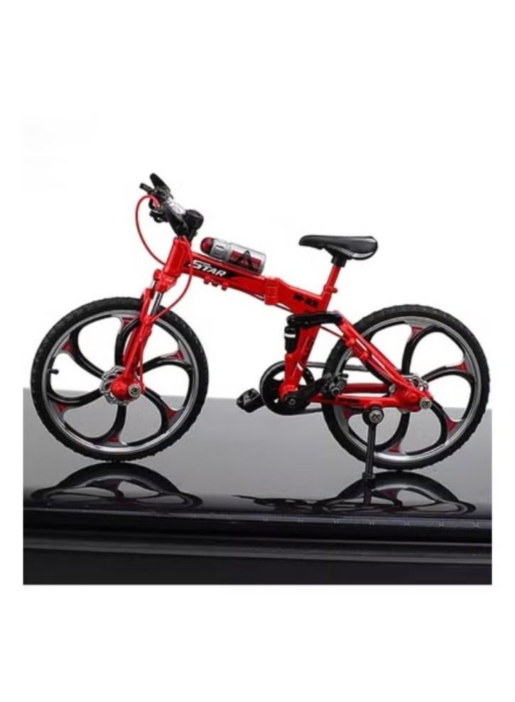 أكاليكس دراجة جبلية قابلة للطي مصنوعة من سبائك معدنية مصبوبة، نموذج مصغر دقيق مع عجلات متحركة، لعبة محاكاة - Image 2