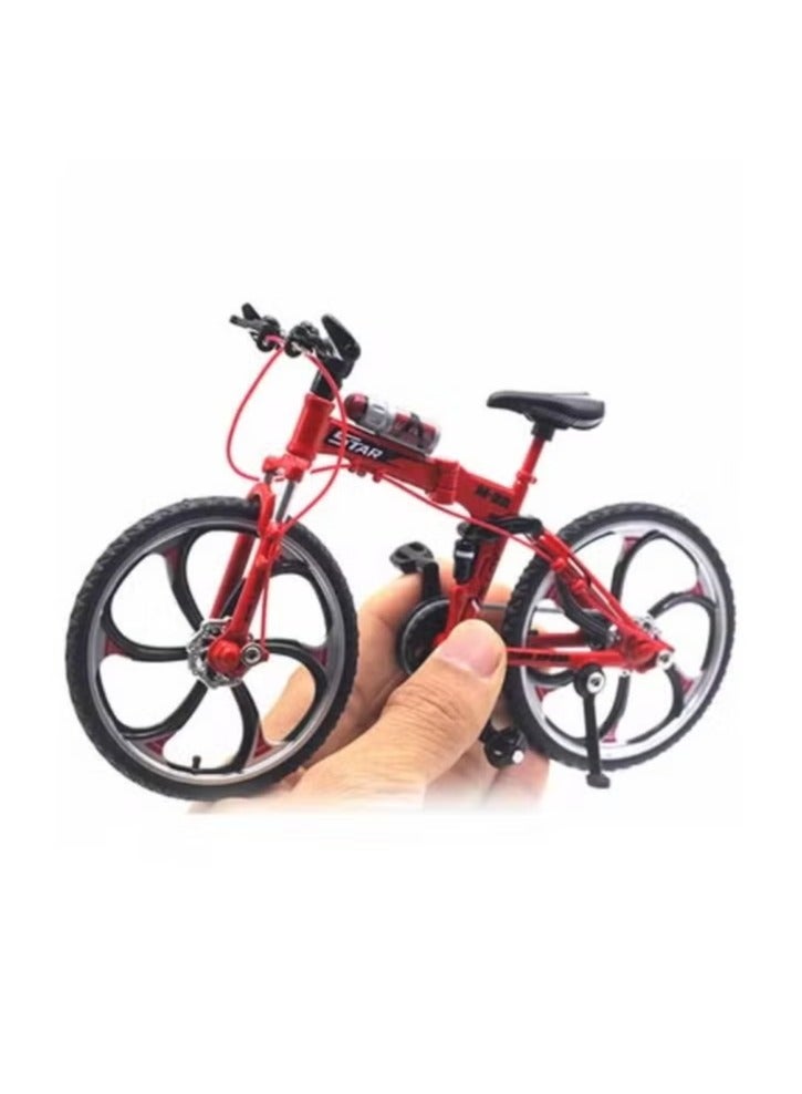 أكاليكس دراجة جبلية قابلة للطي مصنوعة من سبائك معدنية مصبوبة، نموذج مصغر دقيق مع عجلات متحركة، لعبة محاكاة - Image 4