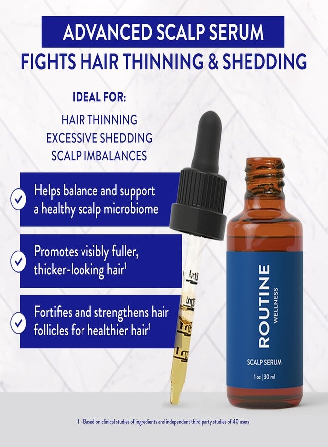 Routine Wellness Scalp Serum for Thinning Hair - Promotes Visibly-Thicker, Fuller-Looking Hair - Lightweight, Science-Backed with Red Clover & Peptides - 30ml - Image 2