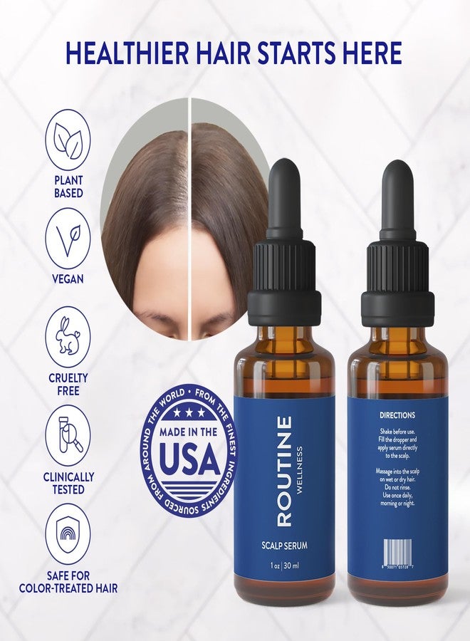 Routine Wellness Scalp Serum for Thinning Hair - Promotes Visibly-Thicker, Fuller-Looking Hair - Lightweight, Science-Backed with Red Clover & Peptides - 30ml - Image 5