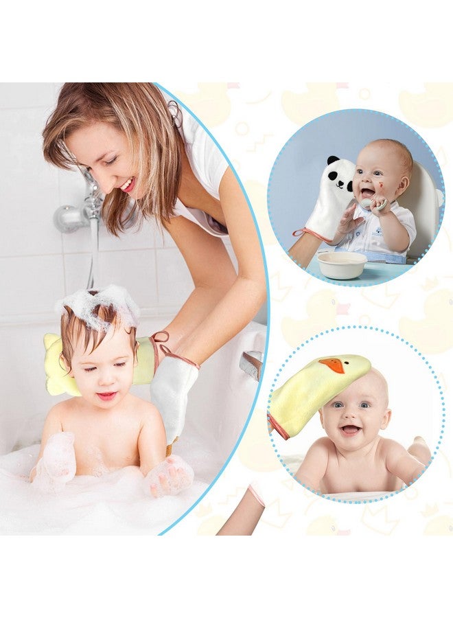 PHOGARY 5-Pack Microfiber Body Wash Mitts, 4.5×9 inch Super Absorbent & Soft Face Washcloths Gloves in Cute Animal Style - Gentle Scrub for Baby, Toddler, and Kids Bath and Shower - Image 4