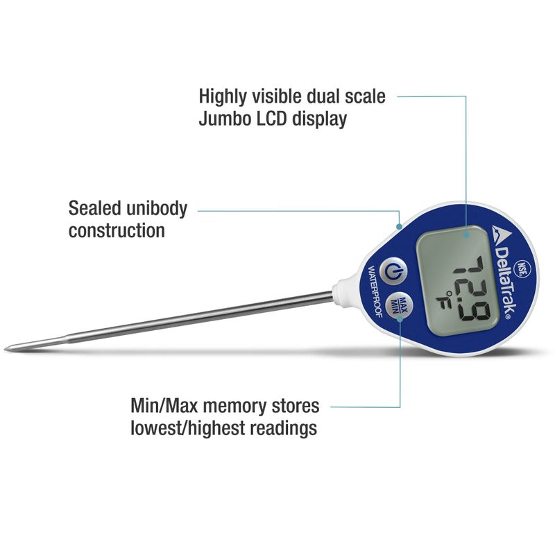 DeltaTrak 11050 Professional Digital Meat Thermometer for Kitchen Waterproof Lollipop Thermometer NSF Certified - Image 2