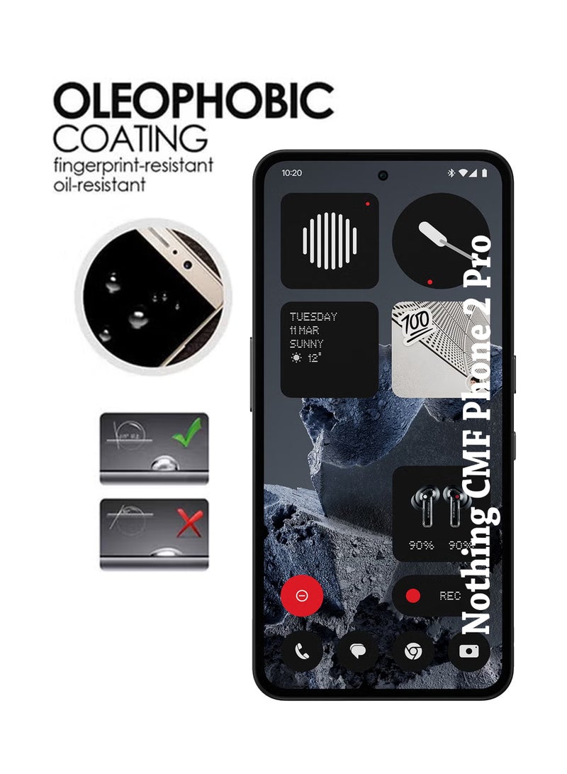 2 Pack Nothing CMF Phone 2 Pro Screen Protector | Tempered Glass Compatible with Nothing CMF Phone 2 Pro | Screen Protector Full HD Quality Tempered Glass Anti-Scratch Edge to Edge Coverage with Easy Installation Kit - Black - Image 4