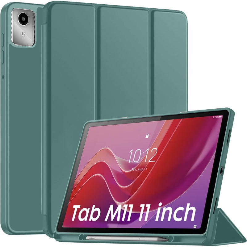 Robustrion Cover for Lenovo Tab M11 Cover Case, Flip Cover with Pencil Holder for Lenovo Tab M11 Tablet 11 inch [ Auto Sleep Wake Support] - Dark Green - Image 2