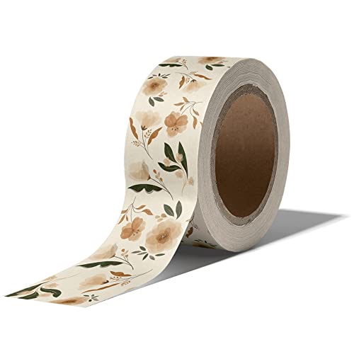 Impack Water Activated Tape - Packing Tapes for Sealing Boxes and Cartons - Gummed Tapes for Mail Boxes or Gift Boxes - Biodegradable Paper Shipping Tape for Small Business (Camelia Bloom) - Image 1