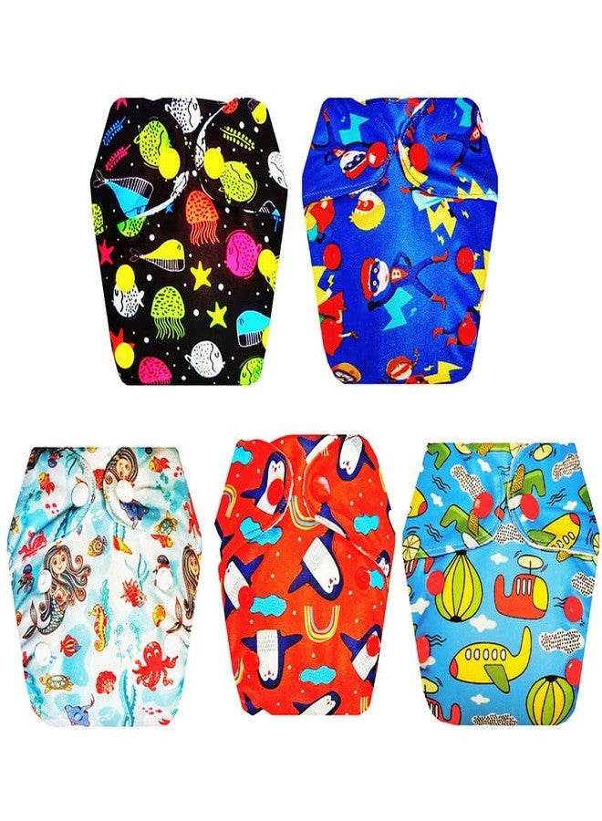 Dumbledo Premium Newborn Cloth Diaper with Integrated Insert (Pack of 5) | Snug Fit | Reusable & Washable | Easy to Clean | Worry-Free Diapering | 0 - 4 Months | Unisex Baby - Image 1