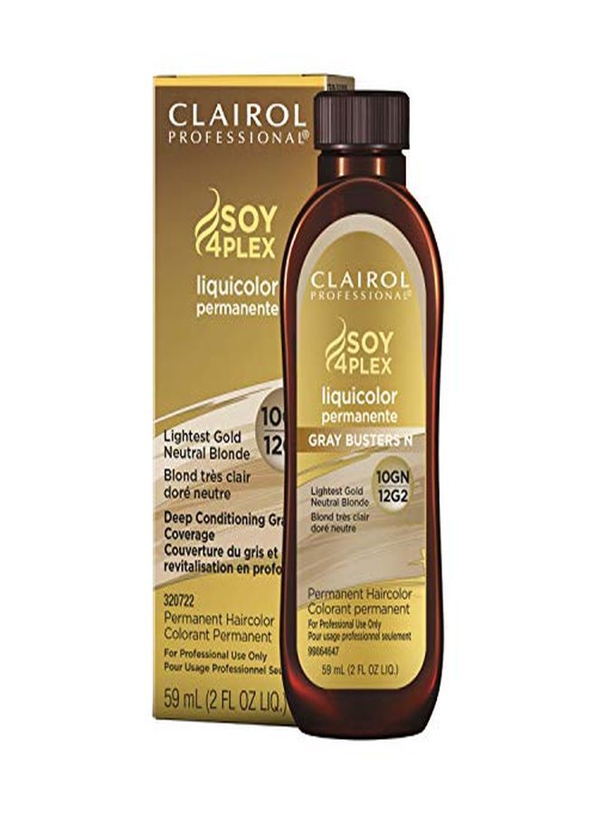 CLAIROL PROFESSIONAL صبغة الشعر الدائمة Liquicolor للشعر الأشقر، 10 جرام أشقر ذهبي محايد، 2 أونصة  - Image 1