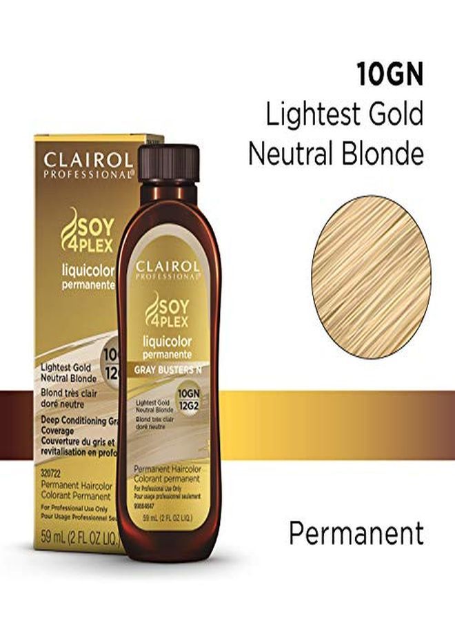 CLAIROL PROFESSIONAL صبغة الشعر الدائمة Liquicolor للشعر الأشقر، 10 جرام أشقر ذهبي محايد، 2 أونصة  - Image 2
