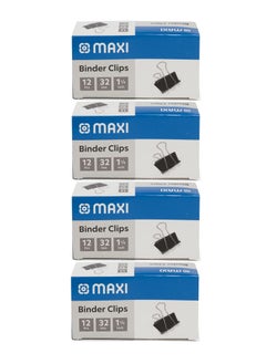 Maxi 48-Piece Binder Clip 32mm Size Black  - Image 1