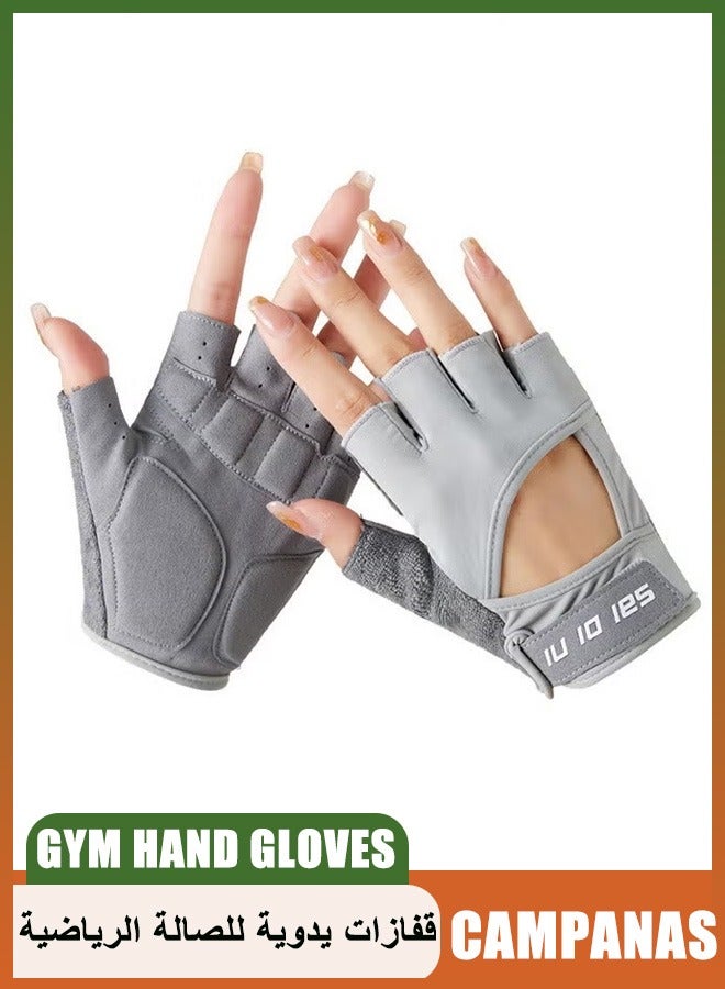 CAMPANAS Weight Lifting Gloves Grey Breathable Gym Hand Gloves Anti-Skid Wear-Resistant for Cross Training Workout Cycling Daily Use - Image 1