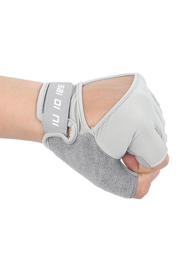 CAMPANAS Weight Lifting Gloves Grey Breathable Gym Hand Gloves Anti-Skid Wear-Resistant for Cross Training Workout Cycling Daily Use - Image 5
