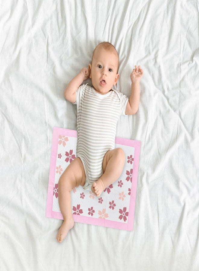 FORYEE Disposable Changing Pad Liners for Baby 17 x 13 Inches (50 Pack) Absorbent Waterproof Underpads Incontinence Care Soft Non-Woven Fabric Breathable Changing Pad (Cherry Blossom) - Image 2