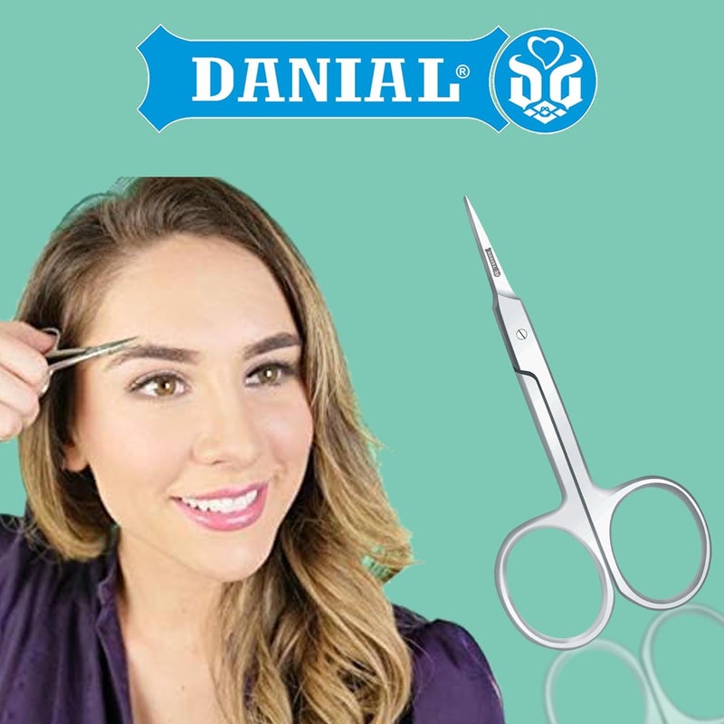 DANIAL Stainless Steel Straight Beauty Grooming Scissors for Facial Hair, Manicure, Nail, Moustache, Eyebrow, Eyelash, Nose, Ear, Cuticle and Dry Skin, Men and Women - Image 3