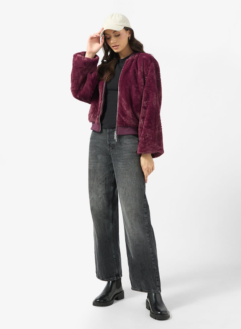 ONLY Onldana Life Faux Fur Bomber Jacket - Image 4