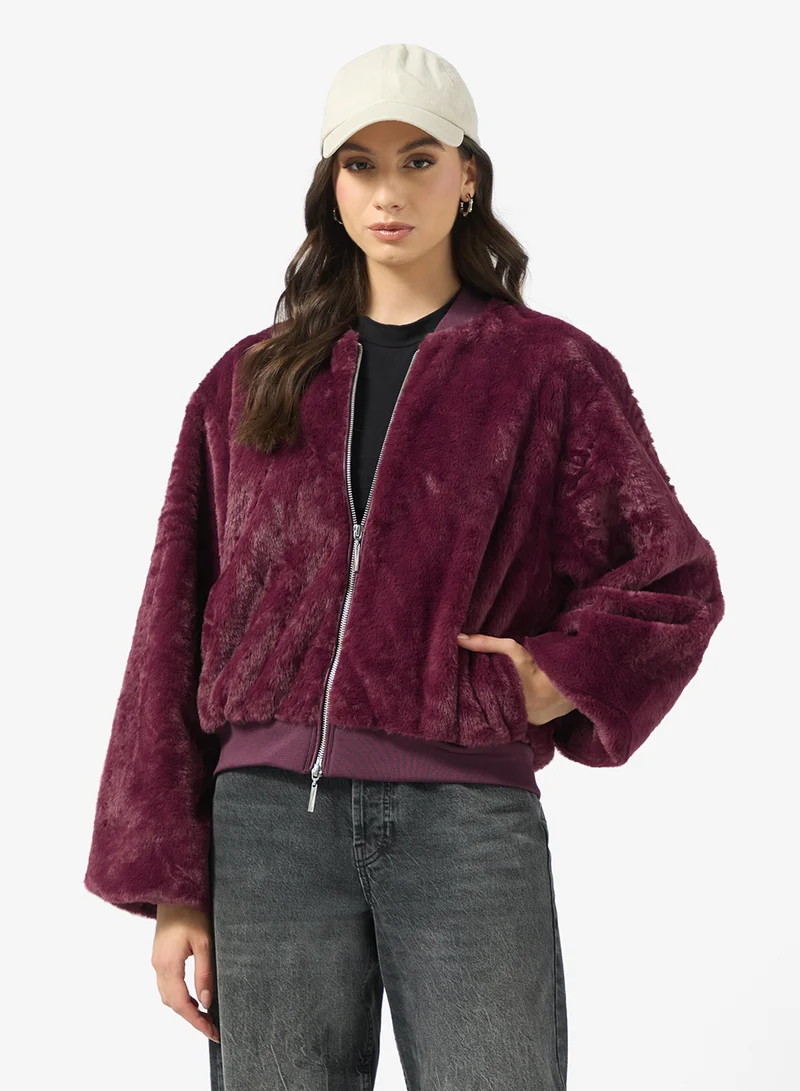 اونلي Onldana Life Faux Fur Bomber Jacket