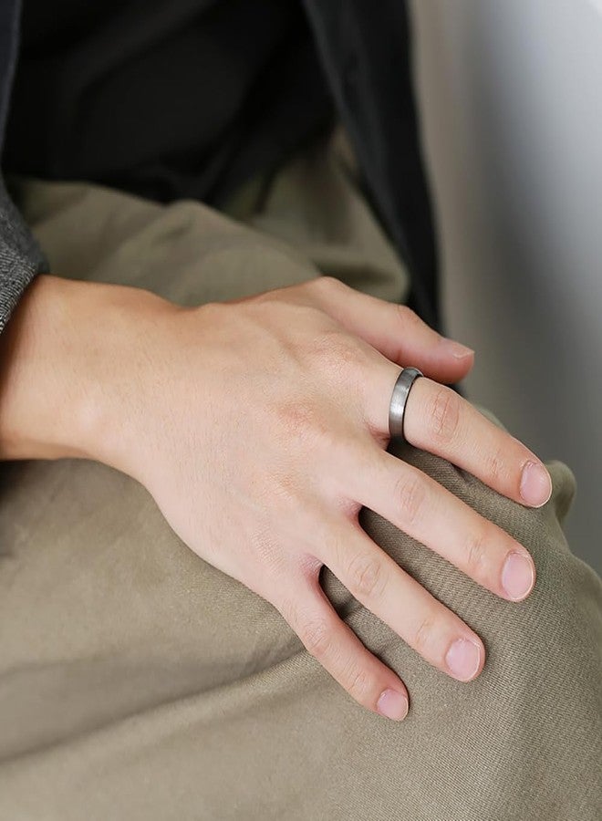 VQYSKO Tungsten Wedding Band Rings for Men | 6mm Black Domed Brushed Tungsten Wedding Band Rings for Men High Polish Comfort Fit (6mm Black, 12) - Image 2