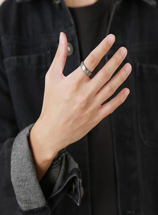 VQYSKO Tungsten Wedding Band Rings for Men | 6mm Black Domed Brushed Tungsten Wedding Band Rings for Men High Polish Comfort Fit (6mm Black, 12) - Image 3