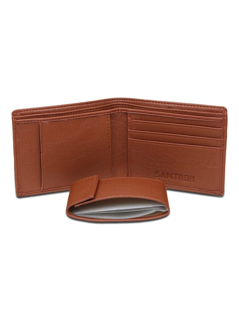 SAMTROH Slim Wallet for Men - Artificial Leather, Album Design, 9 Card Capacity, 2 Cash Pockets & Hidden Compartment (Style23) | Everyday Carry Essential - Image 4