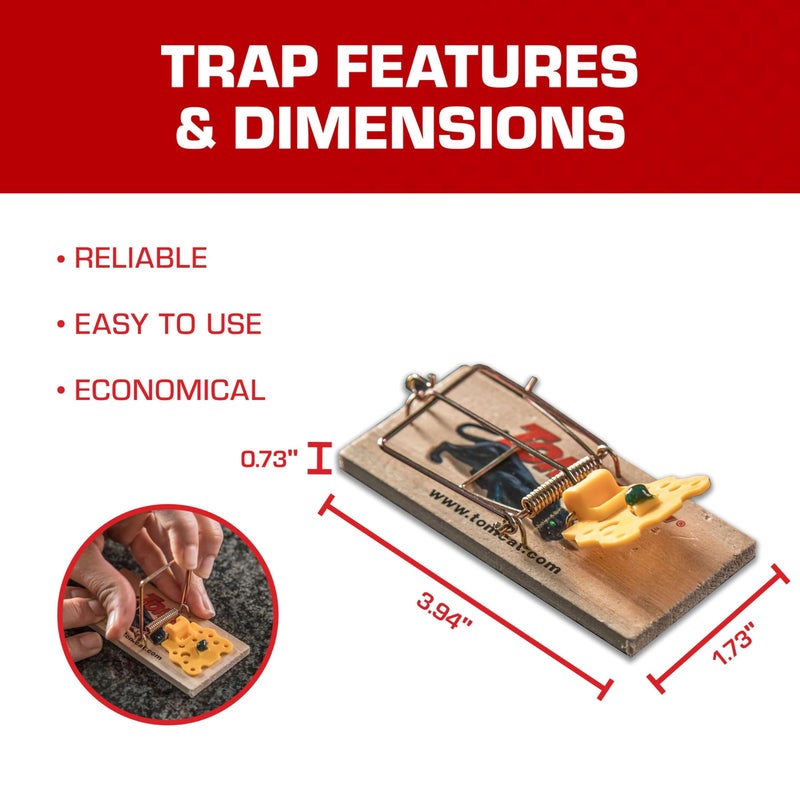 Tomcat Wooden Mouse Traps - Disposable Non-Chemical Mouse Trap for Homes, Garages and Basements, 4 Pack - Image 5