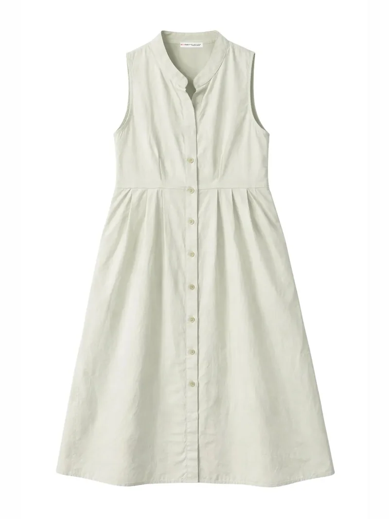 MixRay Mixray Buttoned Tippet Collar Maxi Dress
