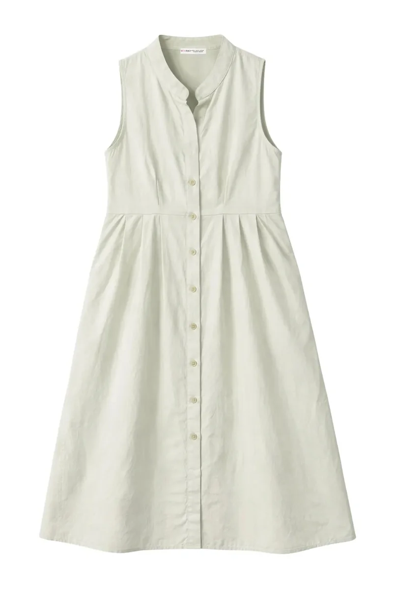 ميكسراي Mixray Buttoned Tippet Collar Maxi Dress