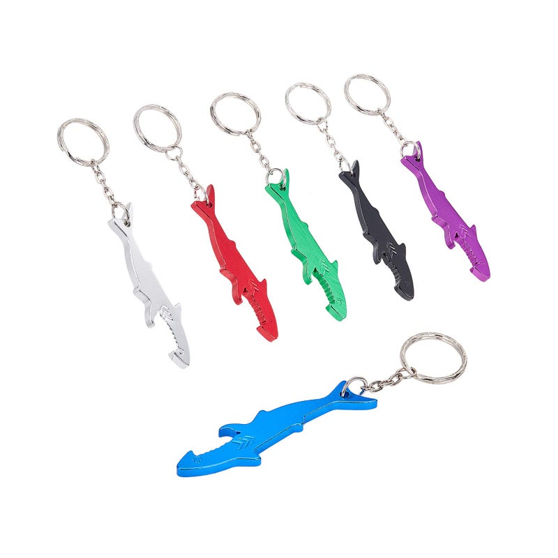 arricraft arricraft 12 Pcs Shark Shaped Bottle Opener Pocketable Keychain Bear Opener for Camping and Traveling 6 Random Colors 