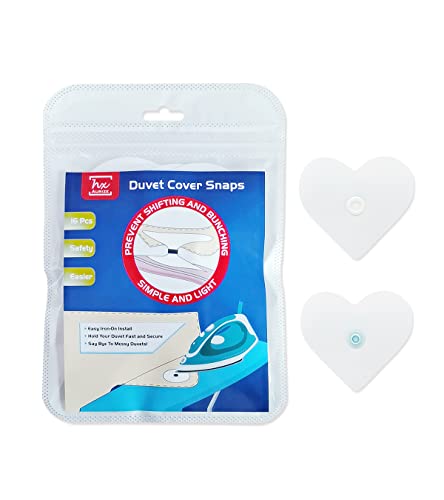 HX AURIZE 16 Pcs/Lightweight Duvet Cover Snaps Fasteners Comforter Holder Clips Keep The Corner Safe in Place (White) - Image 1