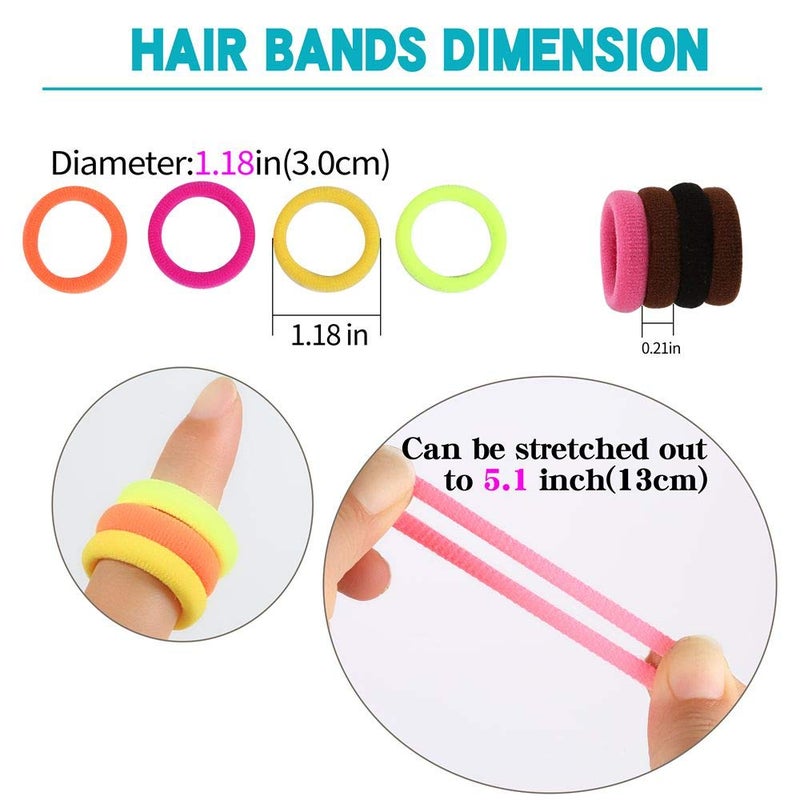 QRTVI 120 Pcs Baby Hair Ties, Cotton Toddler Hair Ties for Girls and Kids, Multicolor Small Seamless Hair Bands Elastic Ponytail Holders(15 Colors) - Image 4