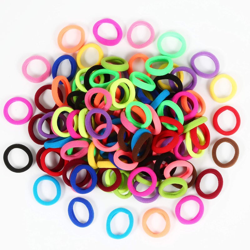 QRTVI 120 Pcs Baby Hair Ties, Cotton Toddler Hair Ties for Girls and Kids, Multicolor Small Seamless Hair Bands Elastic Ponytail Holders(15 Colors) - Image 5