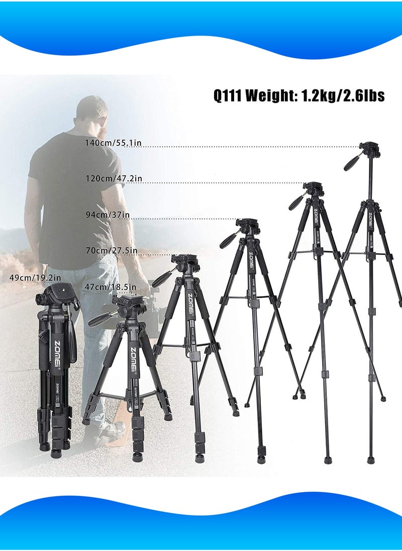 Zomei - Aluminum Alloy Tripod - 140cm Foldable Stand - DSLR Camera Stand - Smart Phone Live Stand -  Portable Holder for Projector, Fill Light - Image 1