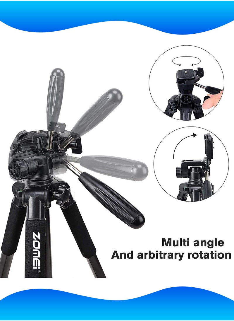 Zomei - Aluminum Alloy Tripod - 140cm Foldable Stand - DSLR Camera Stand - Smart Phone Live Stand -  Portable Holder for Projector, Fill Light - Image 1
