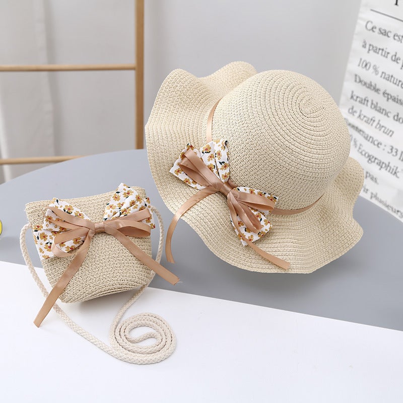 Kids Sun Protection Summer Hat with Coin Purse Fruit Green  - Image 2