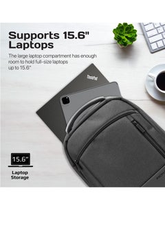 PROMATE Promate Travel Laptop Backpack, Premium Sleek Lightweight Laptop Bag with Multiple Spacious Compartments, Tablet Pocket, Water-Resistance and Secure Zippers for 15.6-inch Laptops, Tablets, Satchel-BP  - Image 3