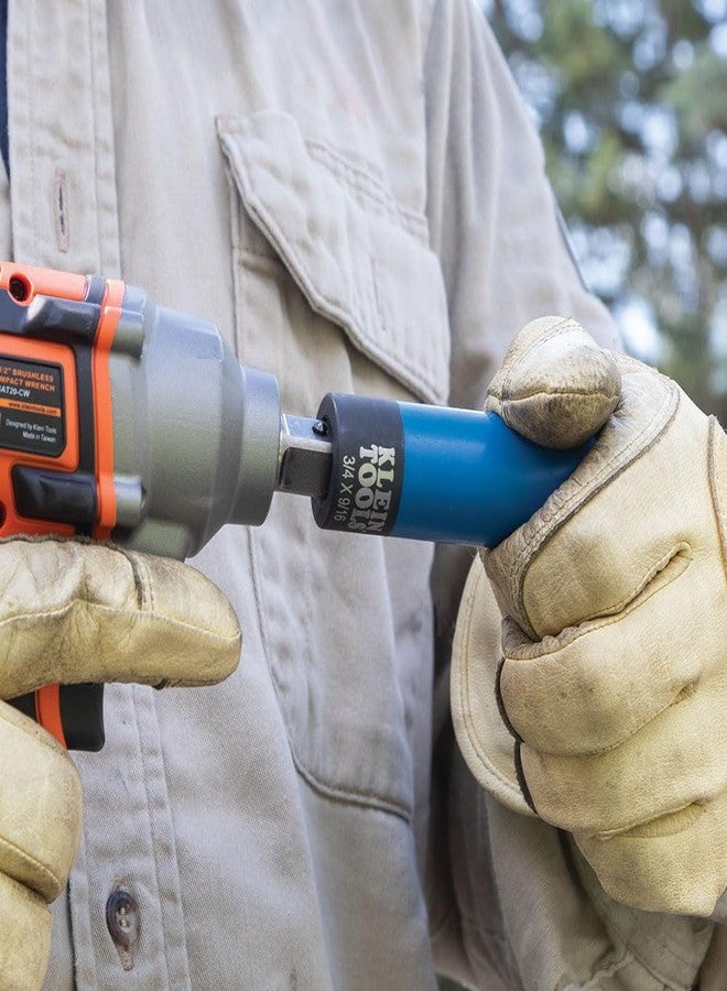 Klein Tools 66030 2-in-1 Non-Marring Impact Socket, Coated 12-Point Deep Sockets, 3/4- and 9/16-Inch Sizes - Image 5