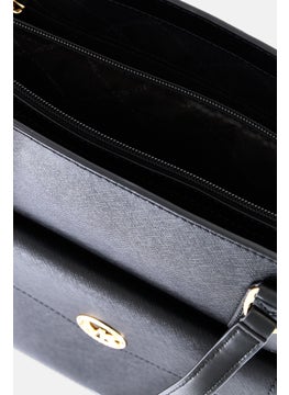 Michael Kors Women Hardware Logo Tote Bag 30 H x 35 L x 14 W cm, Black  - Image 4