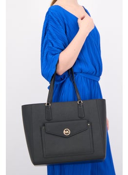 Michael Kors Women Hardware Logo Tote Bag 30 H x 35 L x 14 W cm, Black  - Image 2