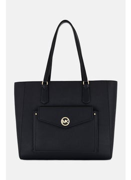 Michael Kors Women Hardware Logo Tote Bag 30 H x 35 L x 14 W cm, Black  - Image 1