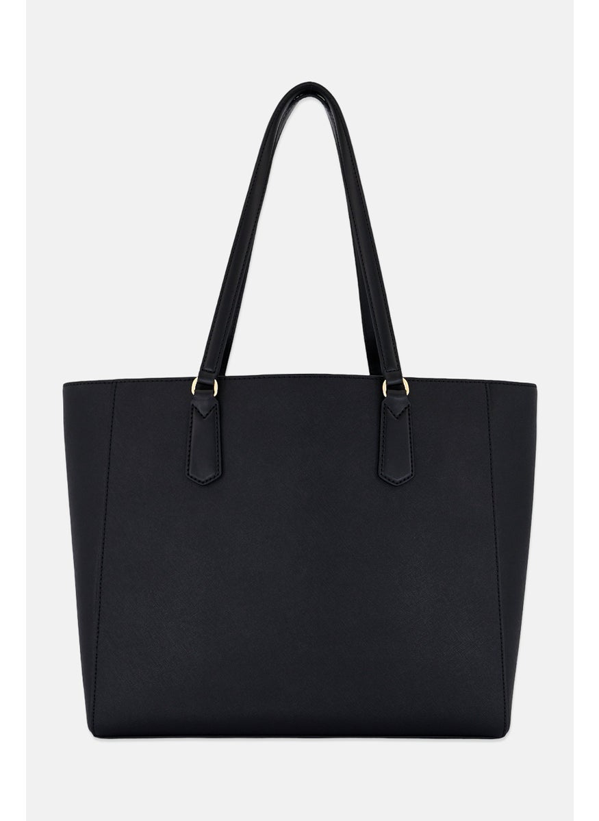 Michael Kors Women Hardware Logo Tote Bag 30 H x 35 L x 14 W cm, Black  - Image 3
