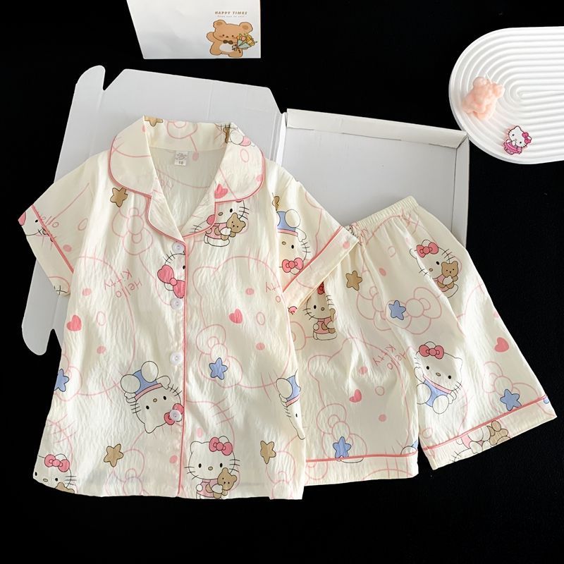 Children's Summer Pajama Shorts Set, Cartoon, Breathable, Lightweight - Image 4
