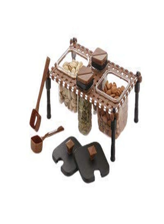 MD webline Multipurpose Spice Rack Jars & Containers, Spice Masala Rack Jars for Kitchen, Attractive Look (Multi Color) (Khatli Spice Rack) - Image 1