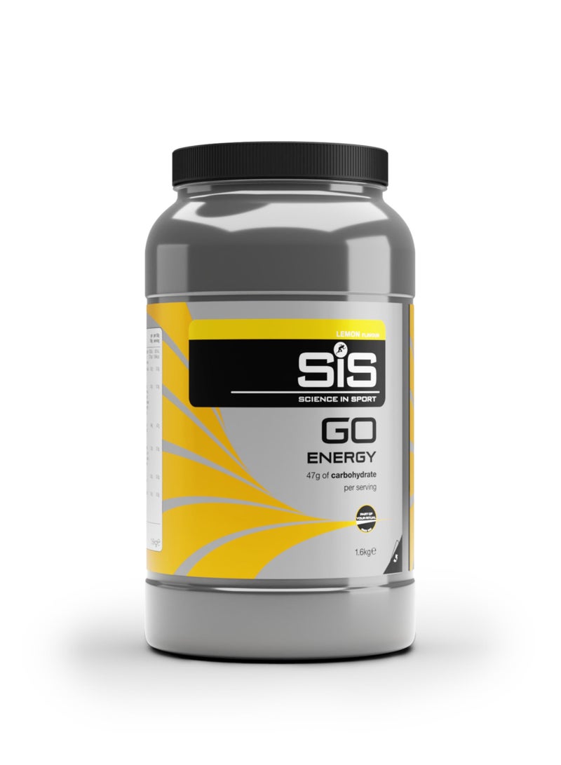 SIS GO Electrolyte Powder | 200mg Sodium | 36g Carbohydrates | Hydration | Energy | Easily Digestible | Lemon Flavour | 40 Servings | 1.6kg - Image 1