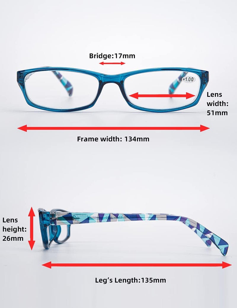 LANLANG 3-Pack Blue Light Blocking Reading Glasses for Women with 3 fashion colors, Spring Hinge, Anti Eyestrain Anti UV L-L010 - Image 3